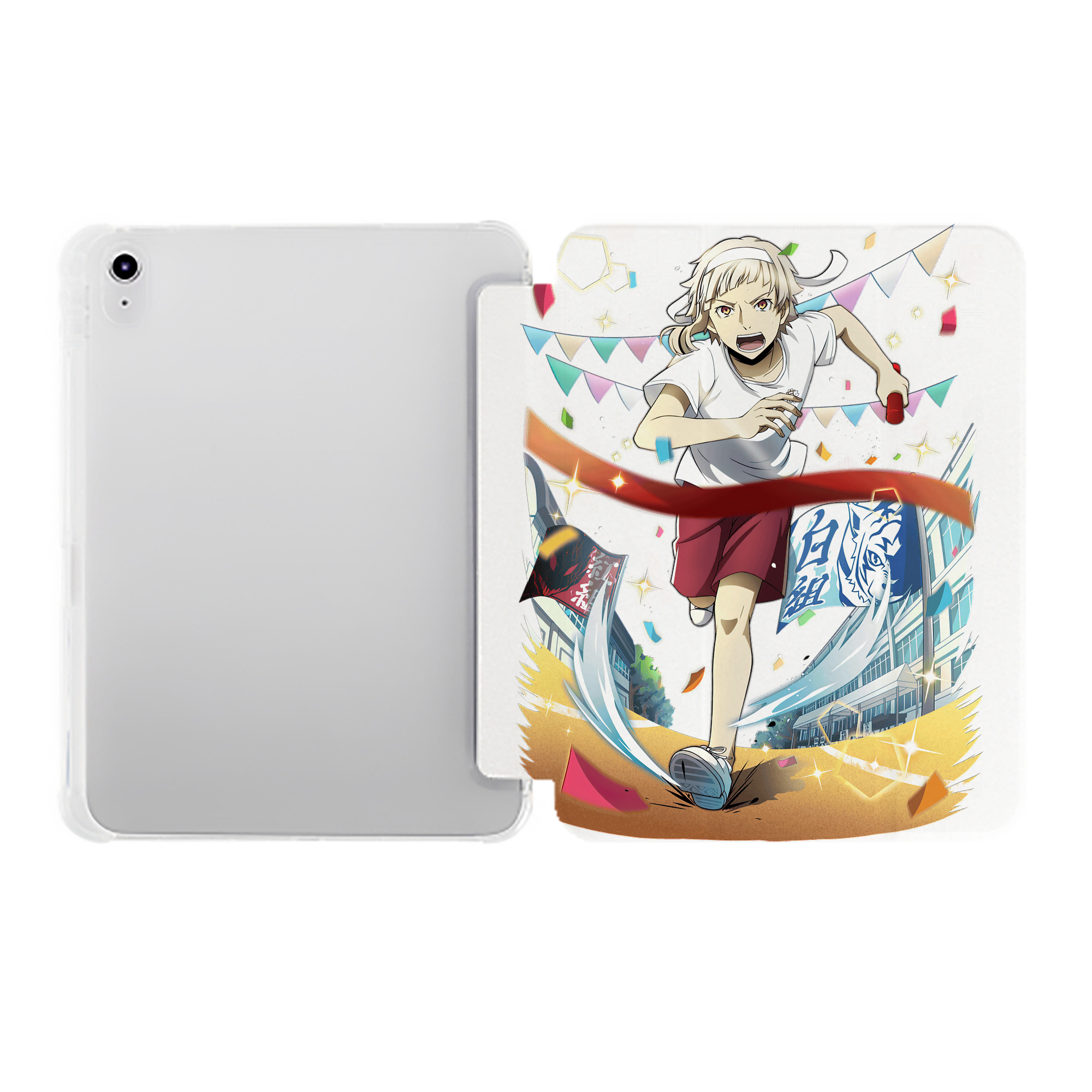 （画像用） 文豪ストレイドッグス Bungo Stray Dogs IPad ケース ペン収納付き 三つ折りスタンド PUレザー×シリコン 対応機種9.5/10.5/10.9インチ